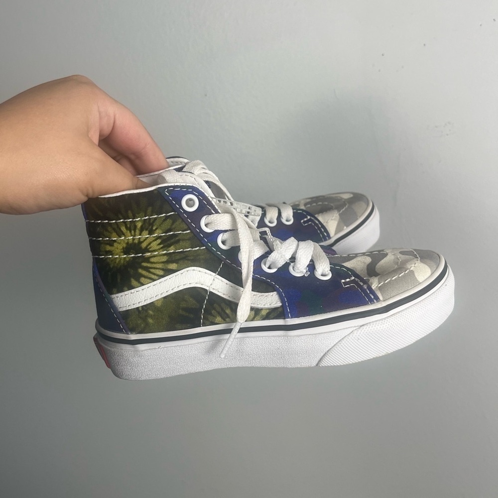 Van's SK8-Hi Youth High Top Skateboard Shoes 11.5 Camo Collage Multi